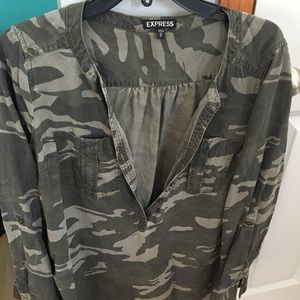 Express Camo Shirt Dress